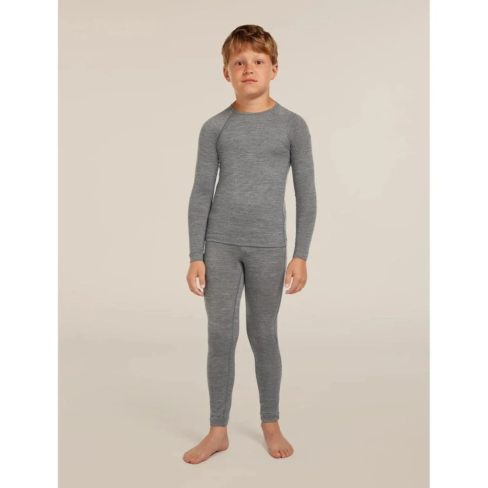 Icebreaker Merino 200 Gray Oasis Thermal Baselayer Leggings Toddler Size 2
